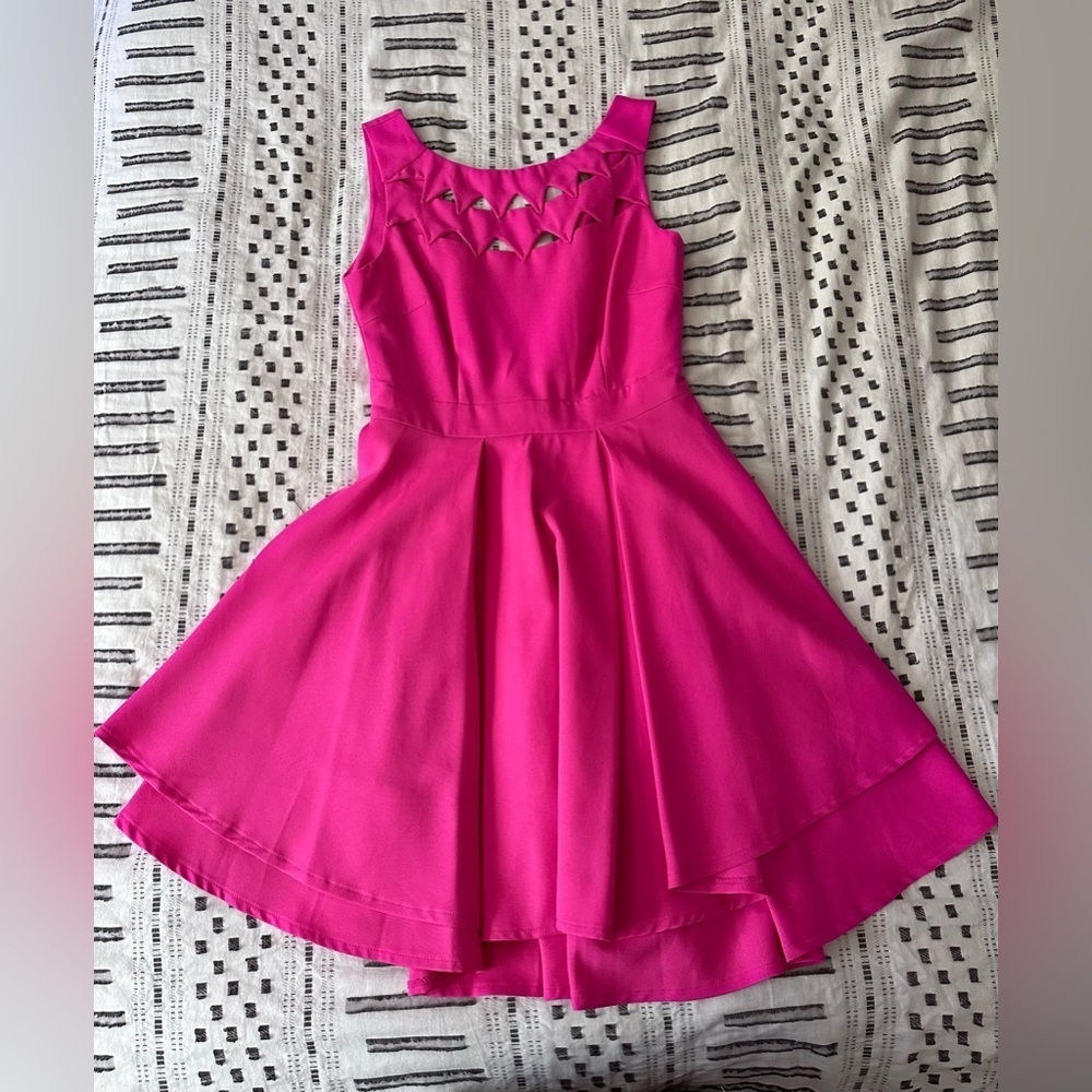 Lulu’s Flirting with Danger Cutout Fuchsia Dress Size XS - Picture 3 of 11